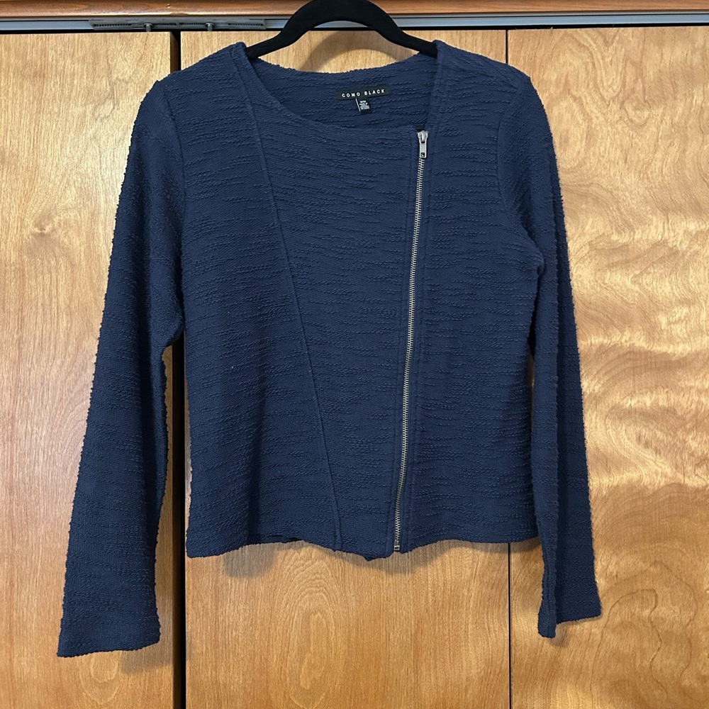 Women's Blue Textured Jacket